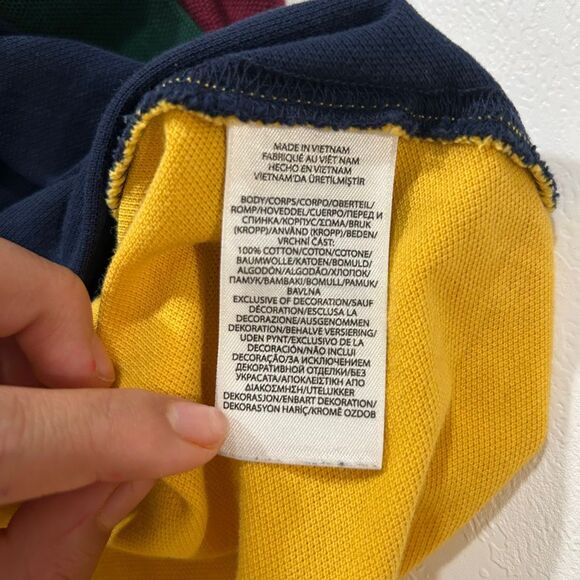 Polo Ralph Lauren 3XB Colorblock Polo Shirt – Big Pony Crest Patch Multi Color R - Picture 7 of 7